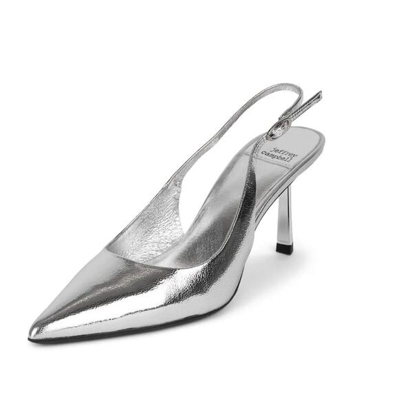 Jeffrey Campbell Gambol Silver Slingback Heel 7 NEW - Picture 5 of 5